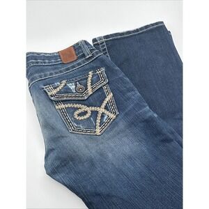 BKE Buckle Madison Bootcut Blue Jeans Womens 27‎ X 31.5 (FITS 29 X 30) Stretch
